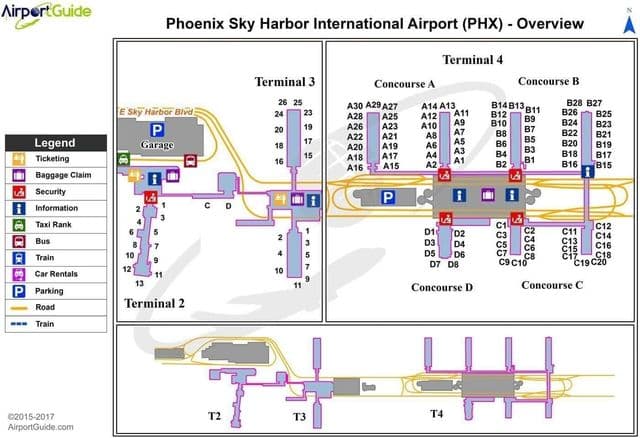 Terminalplan des Flughafens Phoenix
